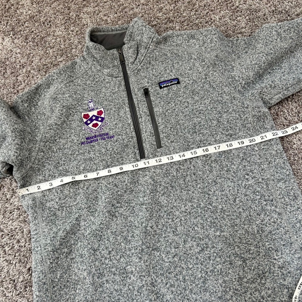 Patagonia Better Sweater 1/4 Zip Fleece Wabash College Grey Mens Large L - Picture 5 of 8